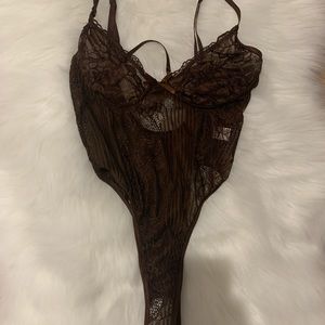 Sexy Brown lace bodysuit